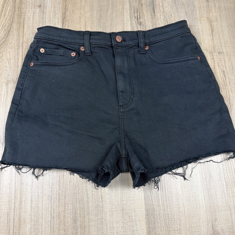 PINK Victoria's Secret Black Denim‎ Shorts Size 29 Raw Hem Cutoff Casual